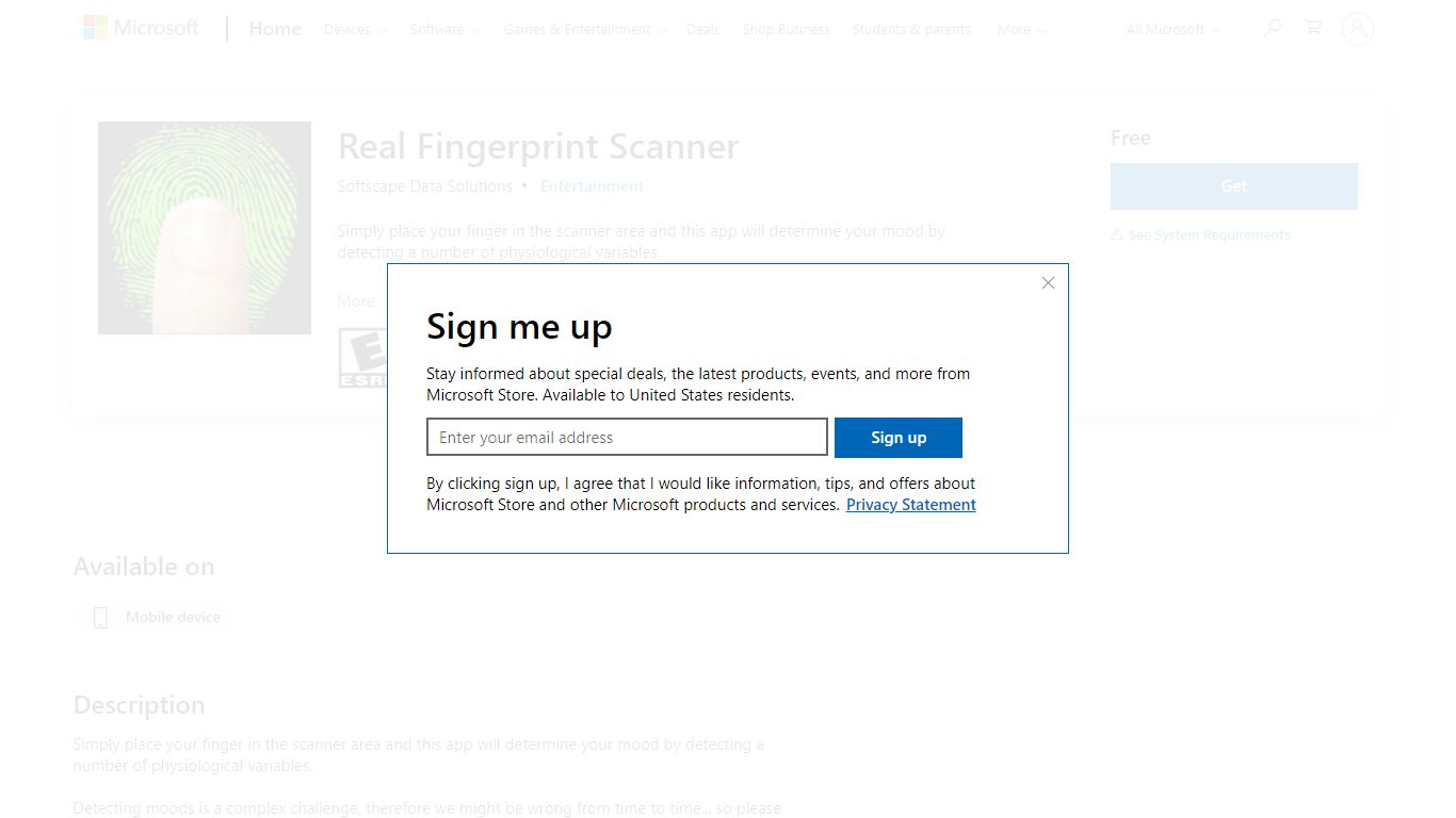 Get Real Fingerprint Scanner - Microsoft Store